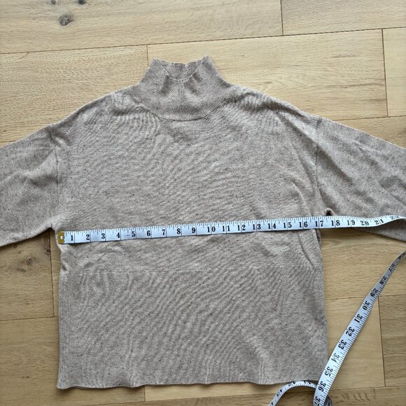 Elie Tahari Women's Tan Mock Neck Long Sleeve Sweater - Size Small - Picture 8 of 11
